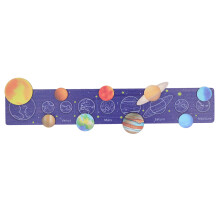 Tablero modelo del sistema solar azul 40x7cm Sol amarillo