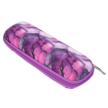Estuche enfriador de insulina EVA morado con cremallera impermeable.