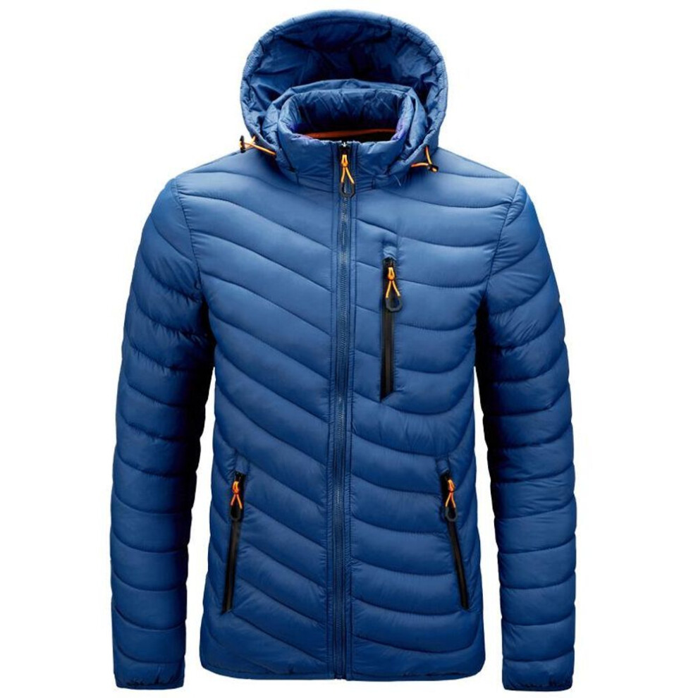 (blue, XXL) Autumn And Winter Men's Windproof Thermal Windbreaker Jackets Large Size Hiking Jacket Warm Camping Trekking Skiing Waterproof Coats