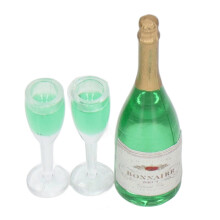 10 conjuntos para casa de muñecas color champán - 41,21,2 cm
