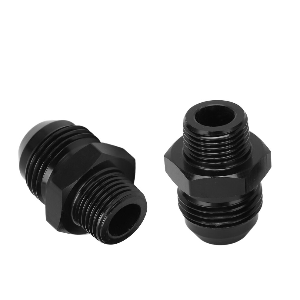 2 Pieces 10An To 3/8 Npt Straight Pipe Fitting Fuel Line Adapter Anodized Aluminum For Oil Water Fluid Gas Hoses Black 6941321444750