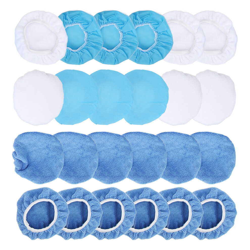 24 Packs Polishing Bonnet 6In/150Mm Microfiber Nonwoven Cotton Buffing Pads For Cars Motorcycles Boats 7891321442326