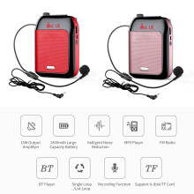 Portable Voice Speaker Amplifier for Teachers with Wired Microphone Headset Waistband Rechargeable Personal BT Speaker Support Music Record