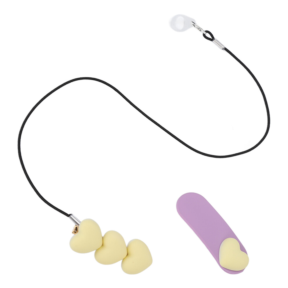 Hearing Aid Clip Light Yellow 3 Hearts Elderly Children's Single Ear Hearing Aid Anti Lost Rope with Hairpin