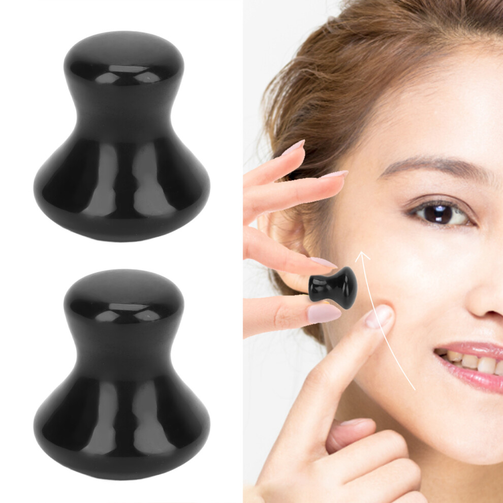 2pcs Gua Sha Facial Tools Mushroom Shape Face Lift Remove Wrinkles Massager Roller Tool Black