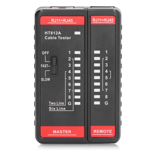 HT812A Kabeltester ABS 2x1,5V AAA RJ11/RJ45 1