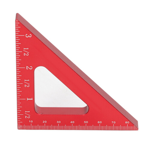 Escuadra de aluminio 90/45 grados roja en pulgadas 1