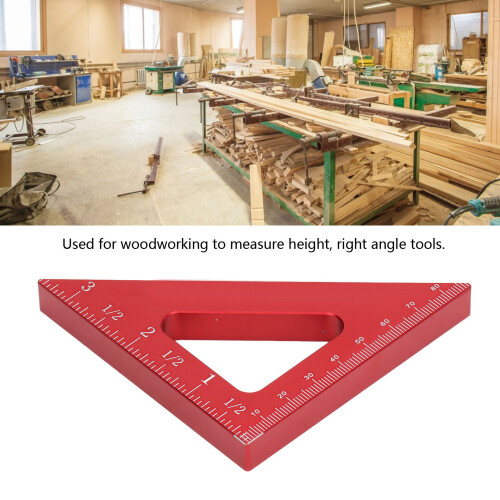 Escuadra de aluminio 90/45 grados roja en pulgadas 2