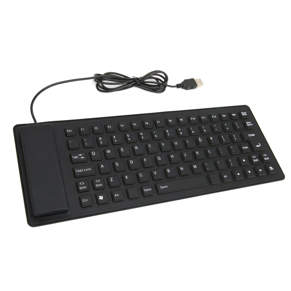 Foldable Silicone Keyboard 85 Keys Foldable Design Silent Wired Waterproof Dustproof Flexible Keyboard Black 9401321450177