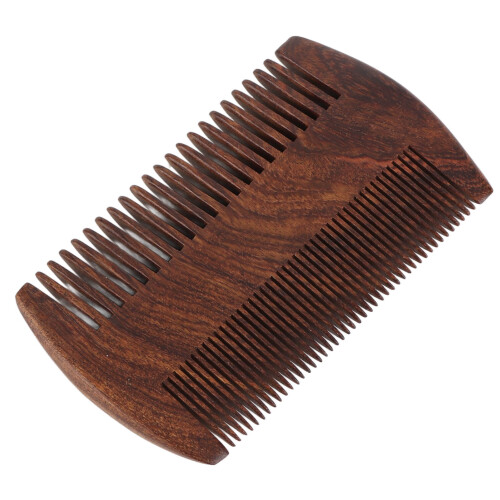 Double Sided Lice Comb Wide Fine Teeth Remove Louse Prevent Static Wooden Beard Mustache Comb 2