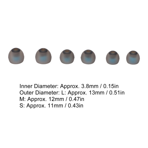 24 Stück Silikon-Ohrstöpsel, 3 Größen L/M/S 3,8 mm 2