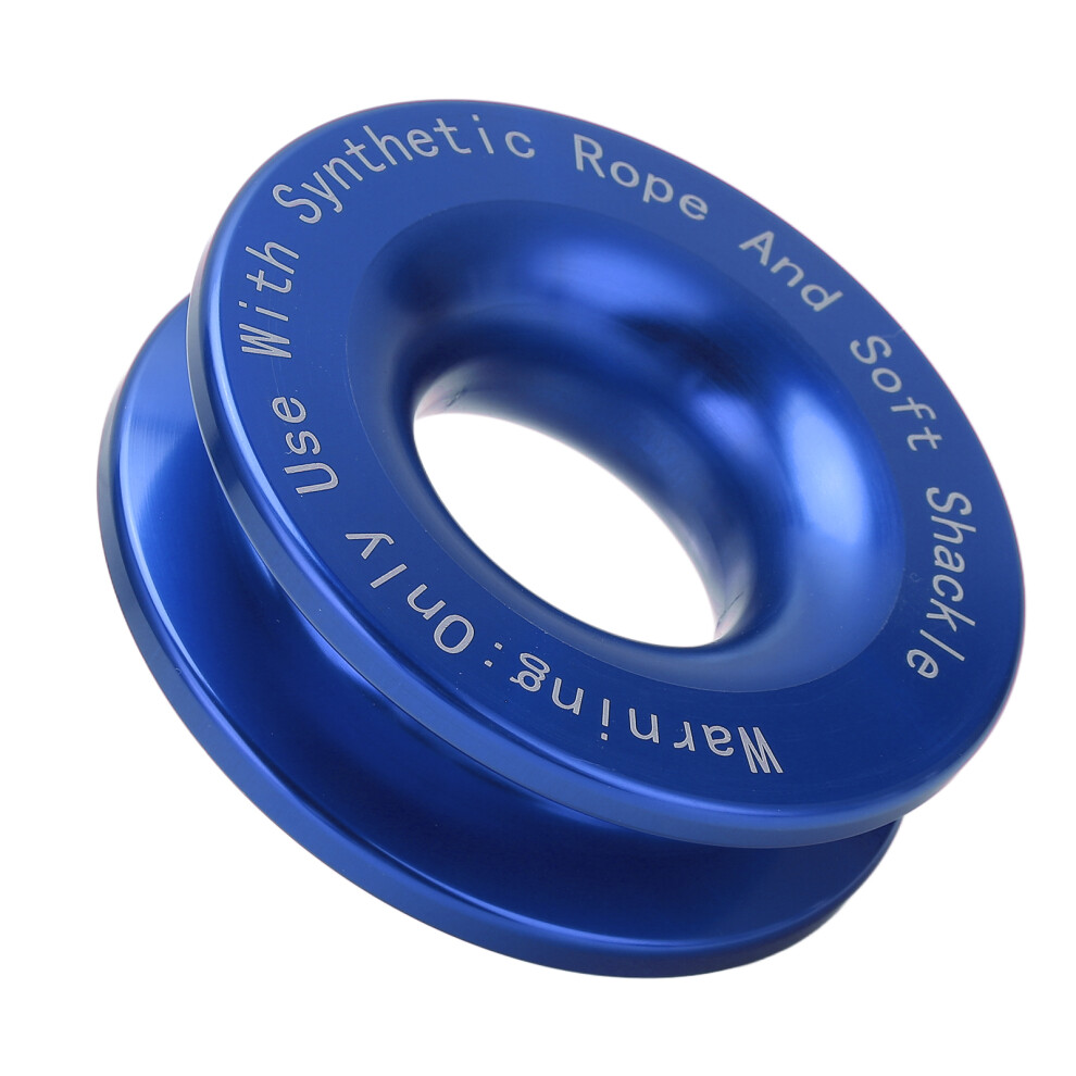 Winch Snatch Recovery Ring 41000Lbs Breaking Strength For 7/16In 1/2In Soft Shackle With 3/16In 1/4In 3/8In Ropes Blue 9431321455179