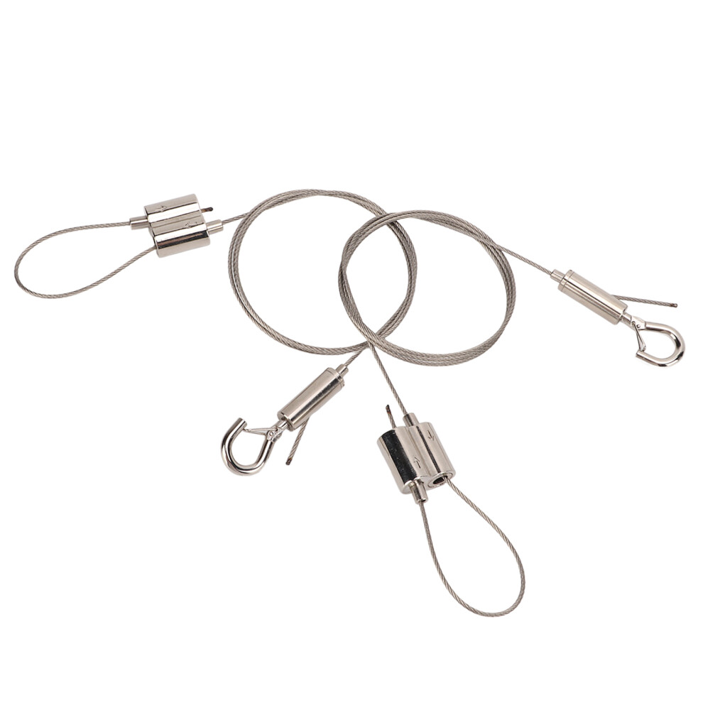 2Pcs Picture Hanging Wire System With Hook Adjustable 30Kg Loading 100Cm Long For Lighting Exhibitions 4981321455877