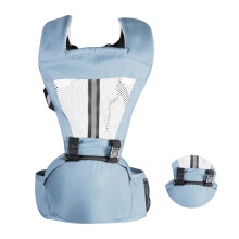 Baby Carrier with Waist Stool Dual Use Good Fixation Colored Multifunctional Baby Carrier for Travelling Outdoor Home Sky Blue
