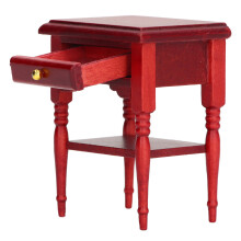 1:12 Puppenhaus-Nachttisch L5,3 x B4,1 x H6,6 cm Mahagoni