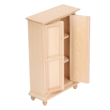 1:12 Puppenkleiderschrank Birke bemalbar 15,5x9,5x4 cm