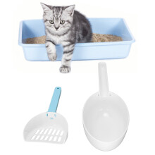 Pala para arena de gatos 7mm orificio de fuga ABS 12.5x32cm Azul