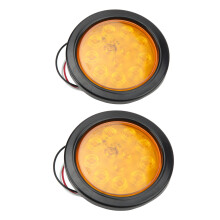 2 Stück runde Anhänger-Rückleuchten, 12 LEDs, gelb, 4 Zoll