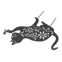 Schwarze Katzenstatuette aus Eisen 29,5 x 27 cm 165 g Schwarz