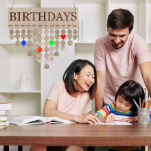 Anpassbarer Holz-Geburtstagskalender für die Familie 100 DIY-Tags AU