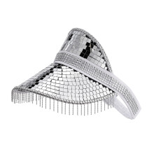 Glitzer-Spiegel-Sonnenhut 25x16x12cm Silber 110g