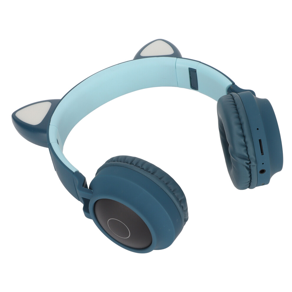 Cat Ear Gaming Headphones Deep Bass Led Foldable Cute Cat Ear Headset With Soft Earmuffs Light/Blue/Green 8441321464539