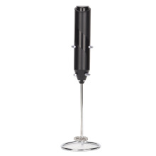 Espumador de leche portátil de acero inoxidable con soporte para dos pilas AA
