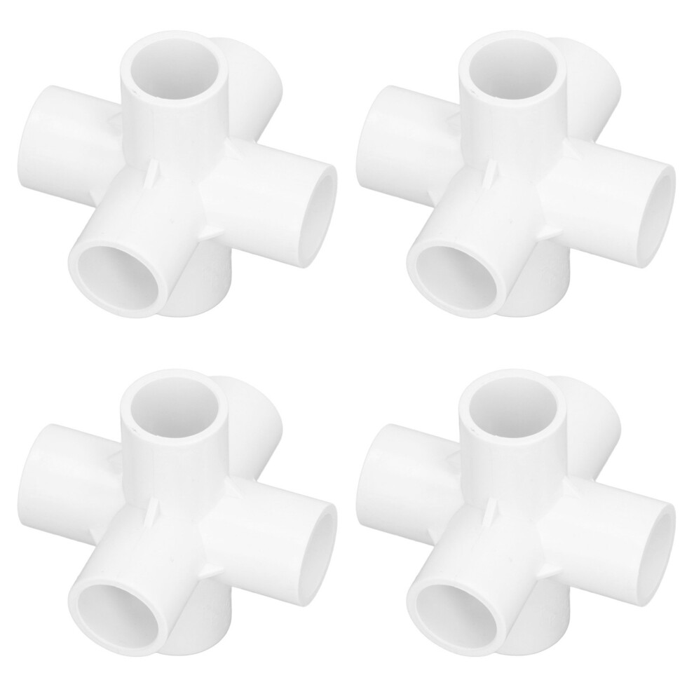 10Pcs Pvc Plastic Pipe Connector 6 Way Pipe Corner Elbow Fittings 25Mm Inner Diameter White 5021321466981
