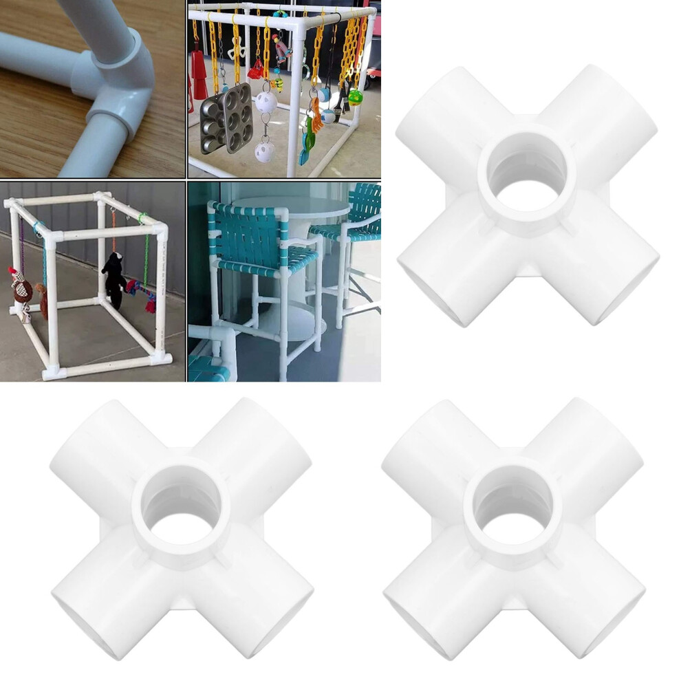 10Pcs 6 Way Pipe Fittings Pvc Plastic Pipe Corner Elbow Connector 20Mm Inner Diameter White 9471321466942