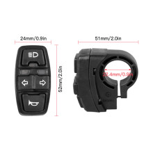 3-In-1 E-bike Headlight Turn Light Horn Switch Electric Scooter Handlebar Lamp Horn Turning Light Control Multi-Function Motorcycle Horn Tu