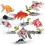 Set de 6 peces dorados artificiales, de PVC con soporte 4