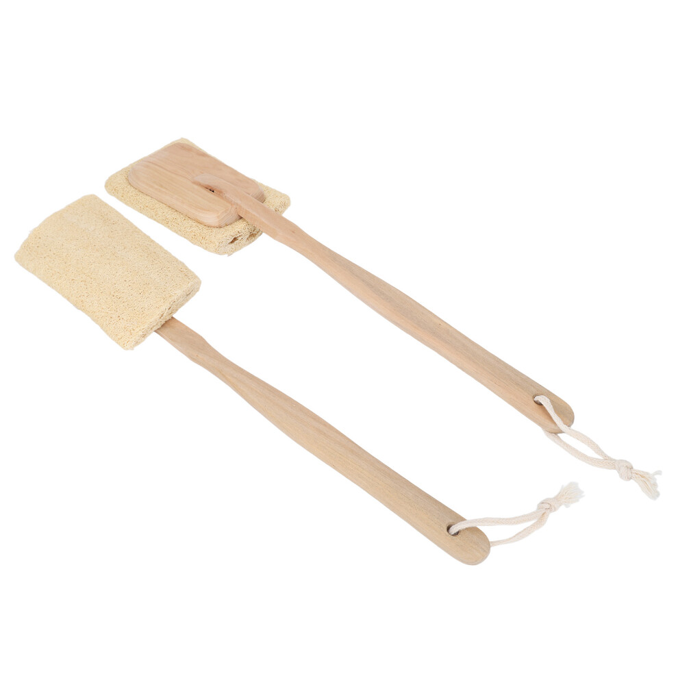 Loofah Bath Brush Exfoliating Gentle Cleaning Loofah Shower Body Brush with Detachable Long Wood Handle