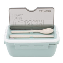 3 Compartments Bento Boxes 1400ml Large Capacity Good Sealing Thermal Lunch Box for Kids Students Workers School Office Green