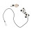 Cordón antipérdida para audífono de nylon negro/blanco 15