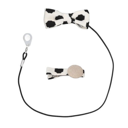 Cordón antipérdida para audífono de nylon negro/blanco 1