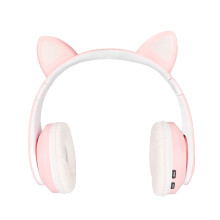 LXB39A Auriculares con orejas de gato rosa, 400mAh, 40mm BT