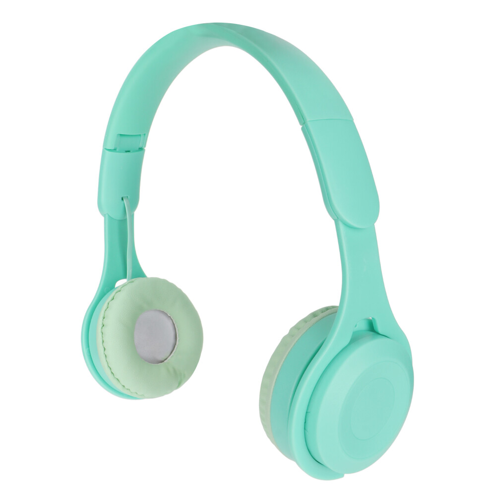 Y08 Kids Headphone Macaron Stylish Stereo Sound Foldable Plug In Card Bluetooth Over Ear Headphones Green 4401321470446