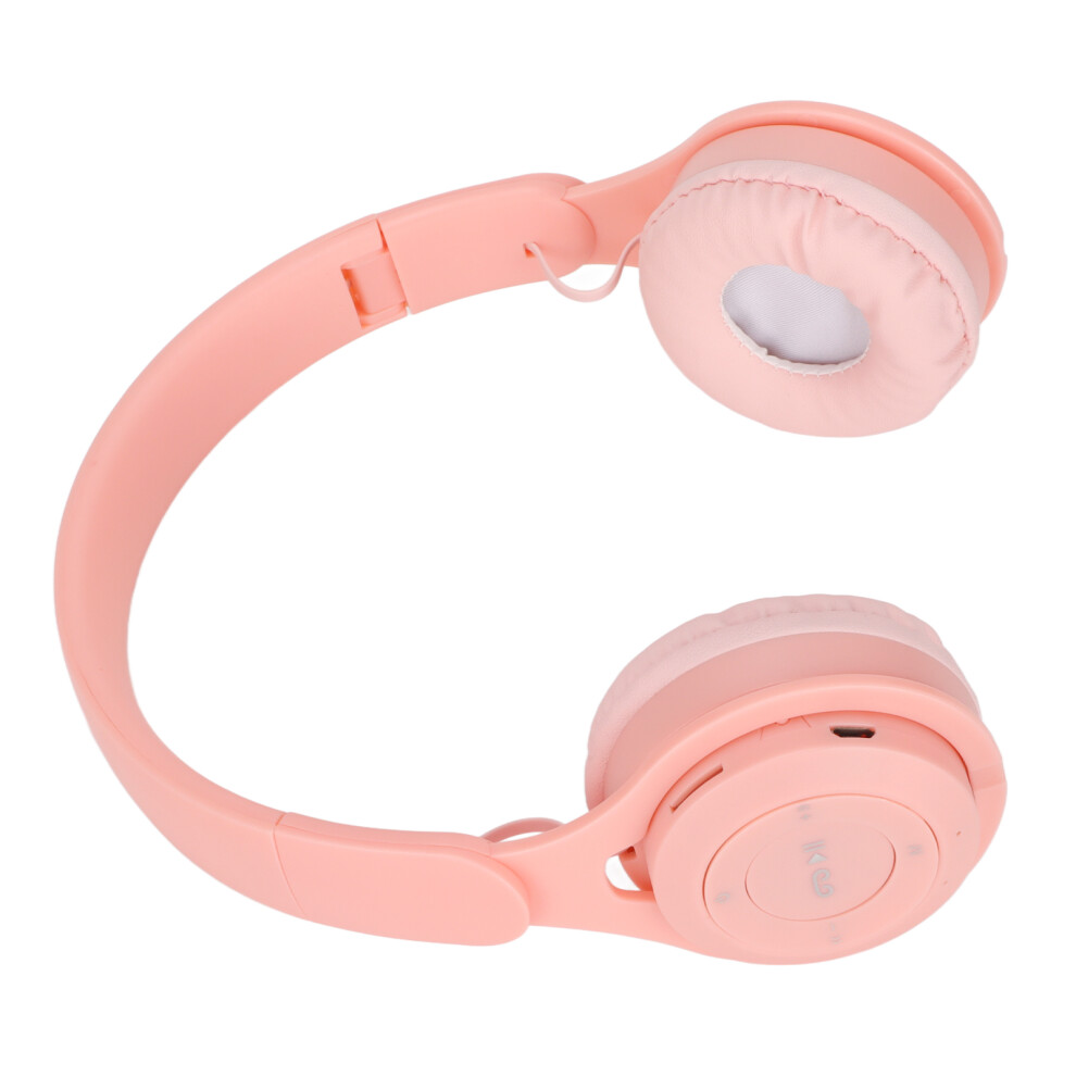 Y08 Kids Headphone Macaron Stylish Stereo Sound Foldable Plug In Card Bluetooth Over Ear Headphones Pink 9341321470501