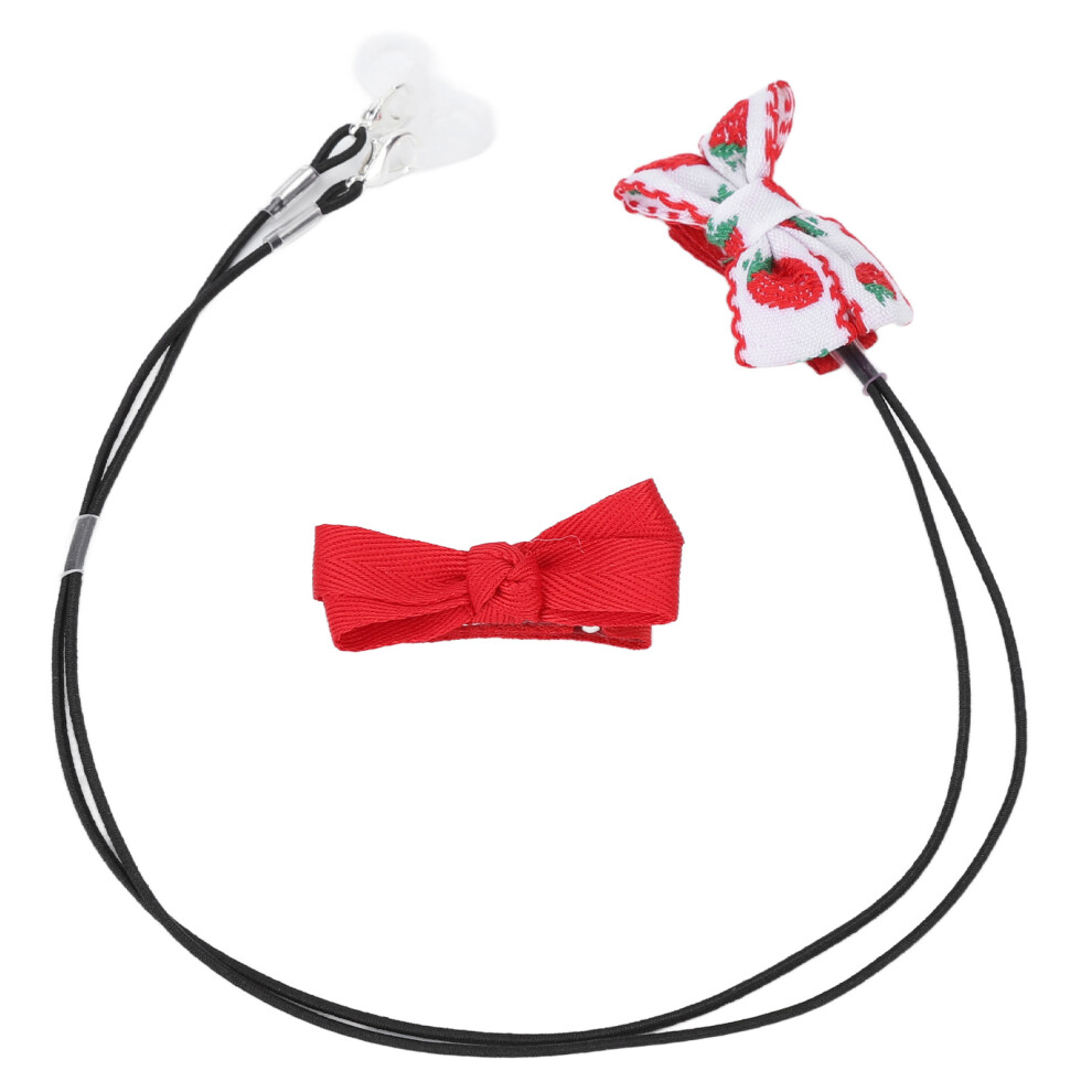 Hearing Aid Clip Rope 2 Fixation Rings Beautiful Bow Clips Prevent Lost Hearing Aids Holder Lanyard