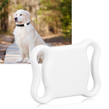 Pet GPS Locator Collar Waterproof Bluetooth Wireless Animal Tracking Device for Cats and Dogs White