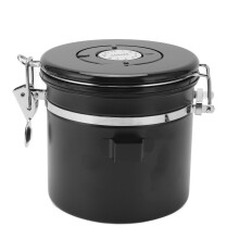 1,2 L Edelstahl-Kaffeebohnenbehälter, Schwarz