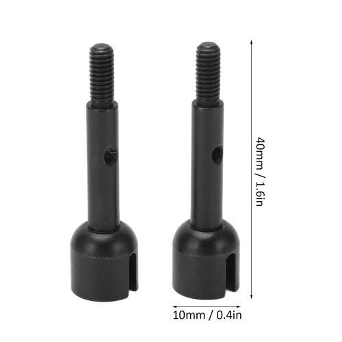 2 Stück RC-Hinterrad-Achse aus Eisen, Schwarz, 40x10mm 2