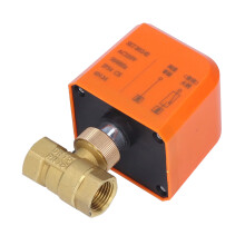 Válvula de bola motorizada DN15 latón/ABS CA220V 6-20W NC