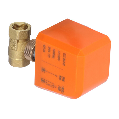 Válvula de bola motorizada DN15 latón/ABS CA220V 6-20W NC 2