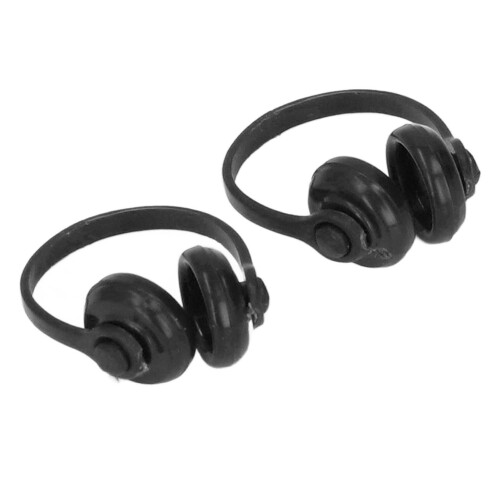 2 Stück 1/12-Skala Miniatur-Headset Schwarz 16x17mm 1
