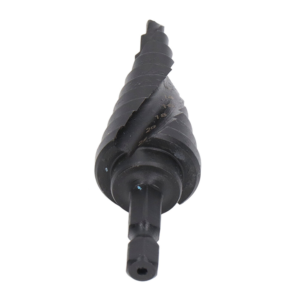 Step Drill Bit Hss Spiral Groove Pagoda Hole Reamer Hex Shank Tool For Metal Black 10 Steps(4Â22Mm) 7901321474859