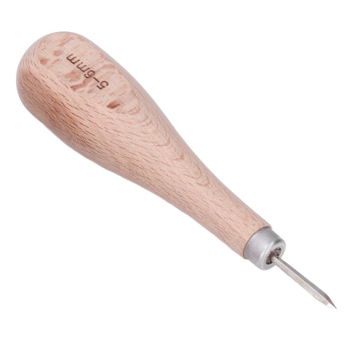3 Stück Lederahle mit Buche-Griff 3 mm/4 mm/5-6 mm 2