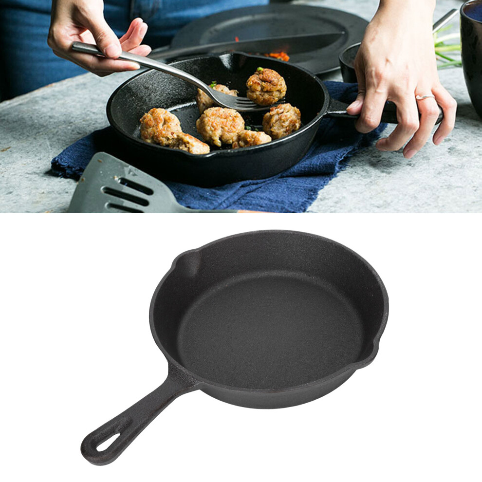 Cast Iron Skillet Even Heat Spread Cast Iron Pre Seasoned Easy Cooking Cast Iron Pan for Grill Oven Broiler 16cm/6.3in-image-OPC-PHVNNW9-NEW