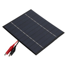 Panel solar mini policristalino de 2.5 W y 5 V, 150x130 mm, Tiger Clip