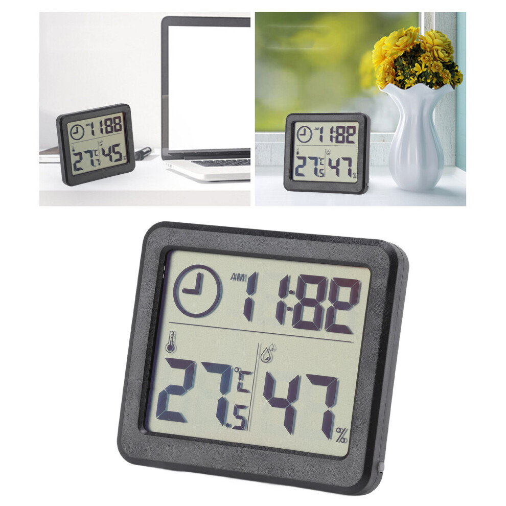 Digital Thermometer Hygrometer High Accuracy Four Stomatal Monitoring Temperature Humidity Tester with 3.2in Screen Black